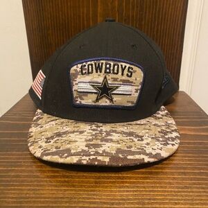 Men's New Era Black/Camo Dallas Cowboys 2021 Salute To Service Trucker 9FIFTY